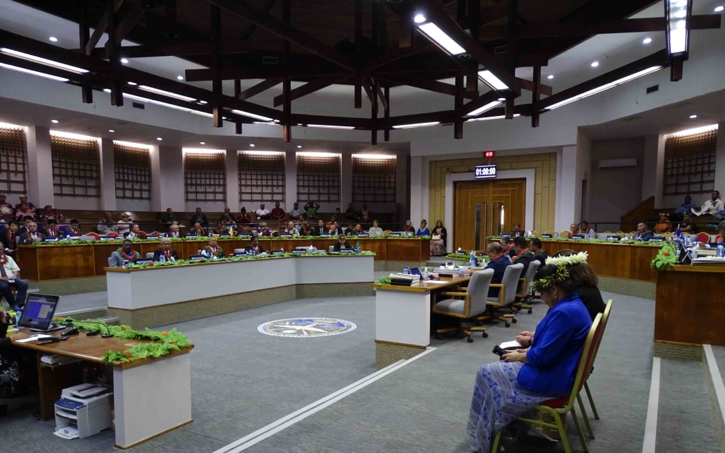 The Marshall Islands parliament during its opening session of 2021 in January.