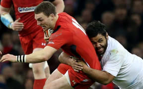 The Wales wing George North in action.