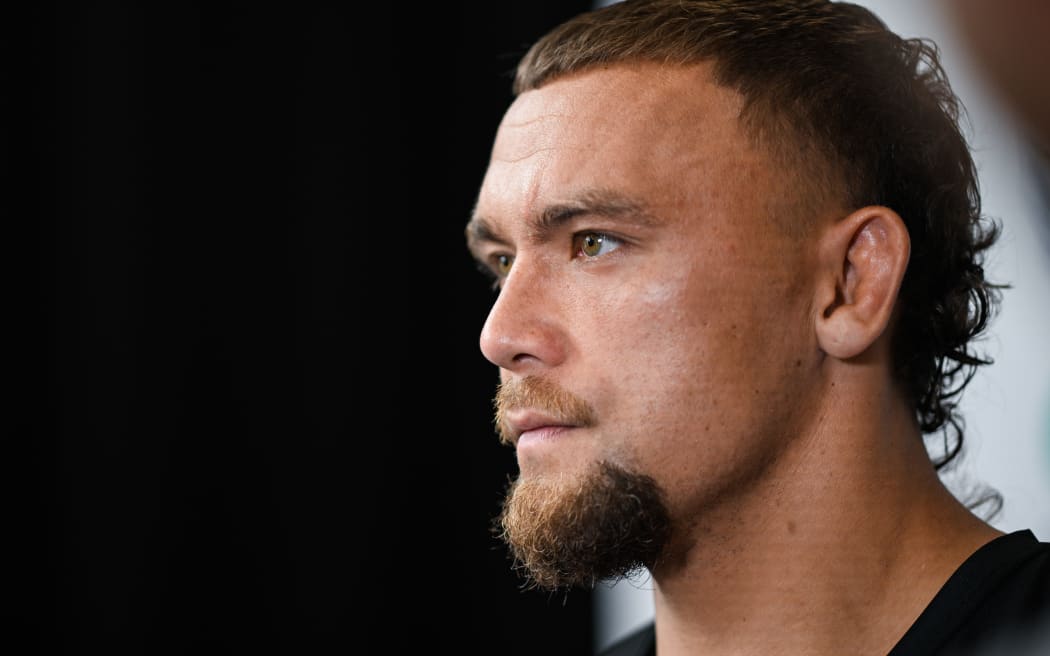 James Fisher-Harris during a Warriors media session at Go Media Stadium in Auckland.