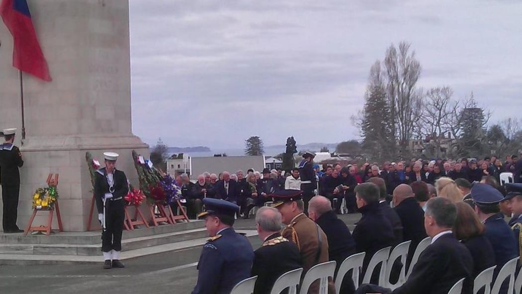 The centenary of New Zealand's capture of Samoa from Germany on August 29, 1914, is commemorated at a national service at the cenotaph at Auckland's War Memorial Museum.