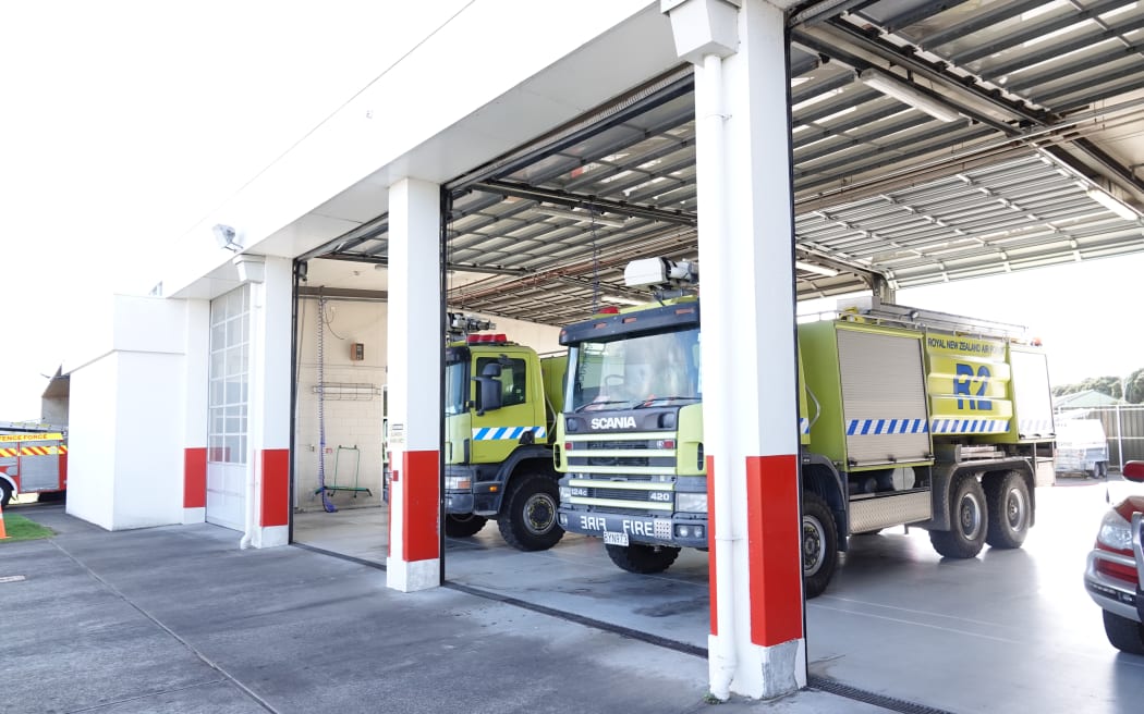 Emergency trucks seen at Ohakea airforce base, Manawatū.