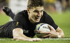 Beauden Barrett scores a sensational try in the Rugby World Cup final.