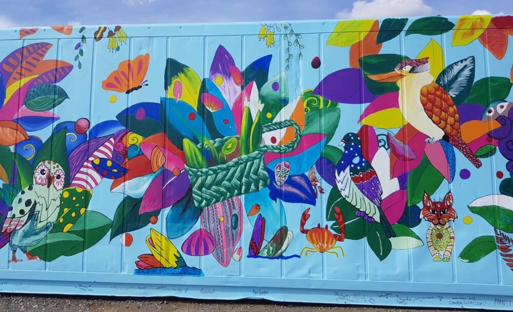 A 40ft mural at South Alive’s bulk food store The Pantry - designed by local artist Esther Libeaus and Anna Obers, and painted by local students.