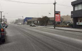 Snow in Christchurch ahead of the America's Cup parade.