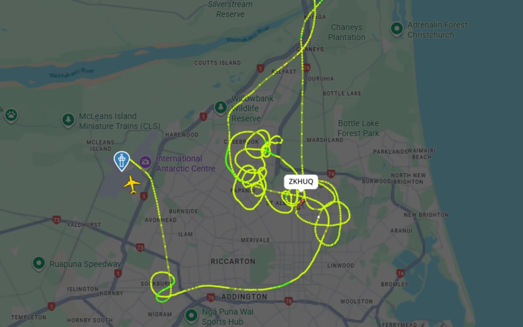 A map showing the path the police helicopter took.