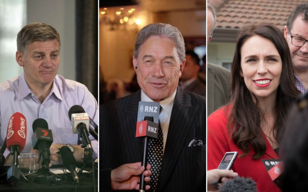 Bill English, Winston Peters, Jacinda Ardern