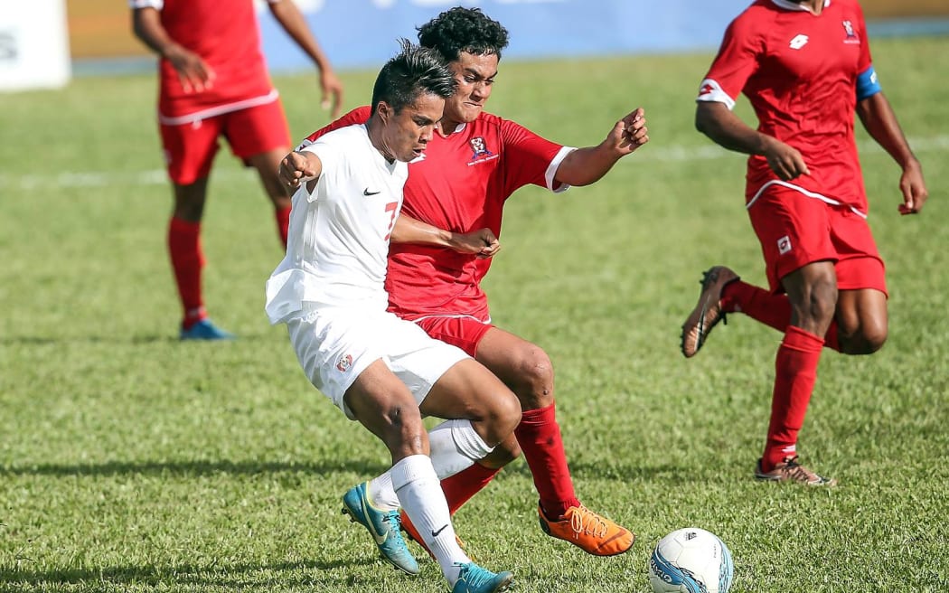 Tahiti advanced to the semis with a 2-0 victory over Tonga.