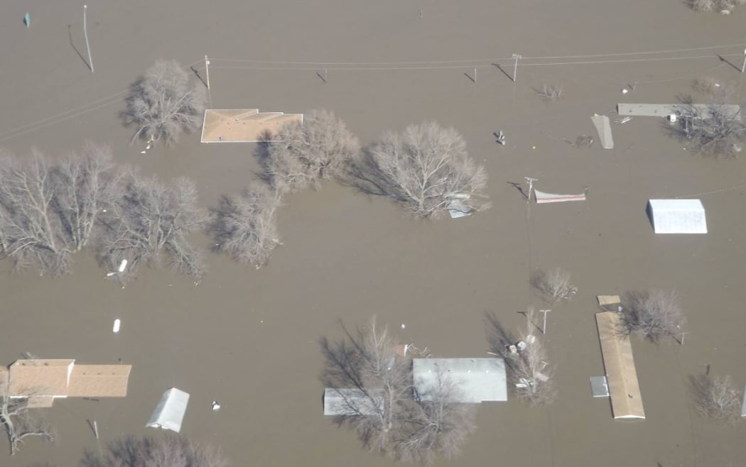 Flooding along the Missouri River in Fremont County, Nebraska.