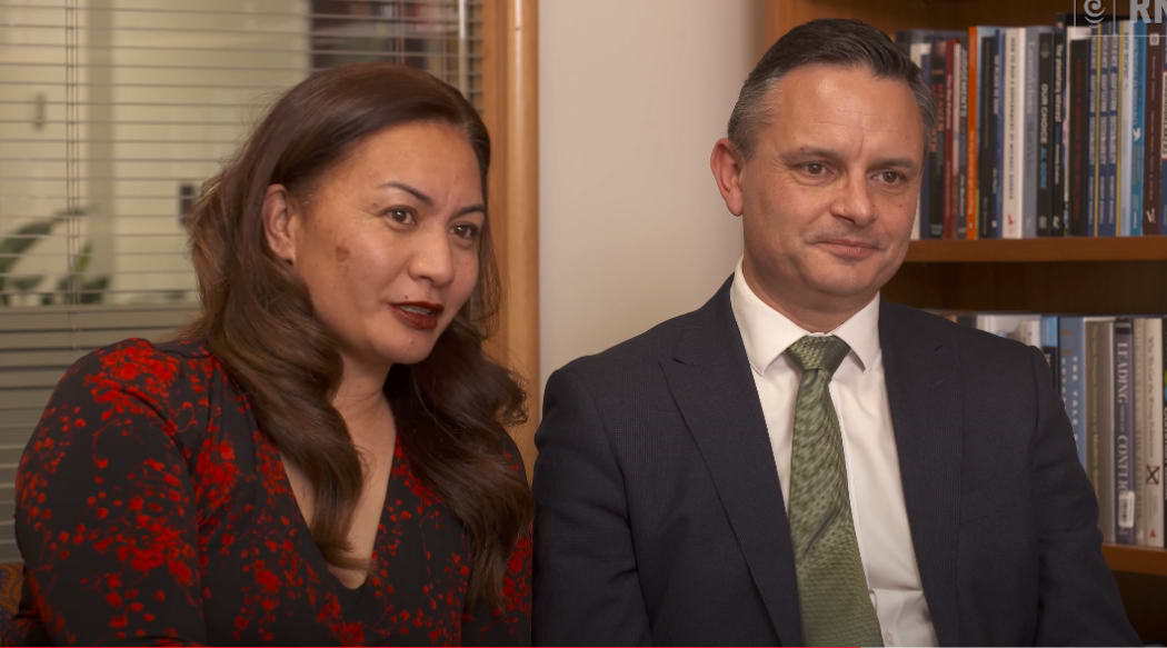 Green Party co-leaders Marama Davidson and James Shaw.