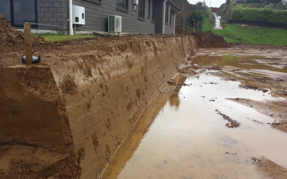 The excavation bordering Victoria and Tim Coleman's property as seen years ago.