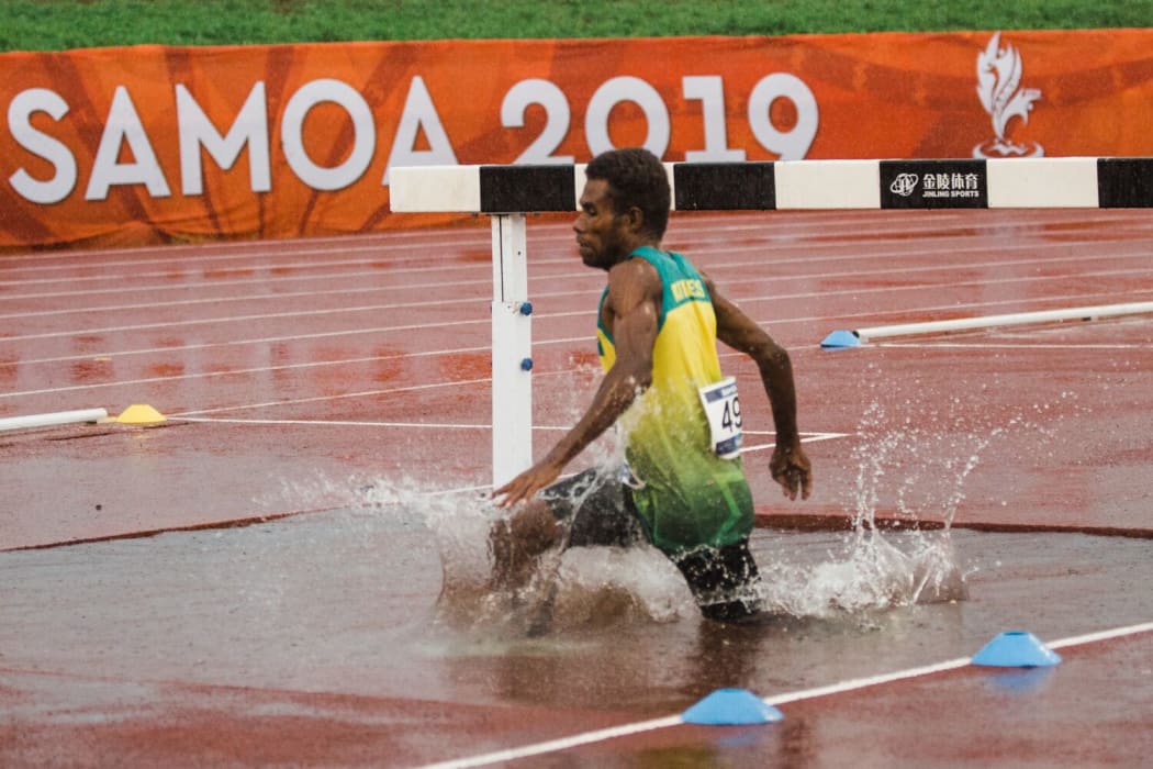 Heavy rain made it difficult out on the track.
