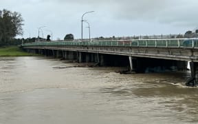 The Whakatāne River on 3 May following heavy rain.