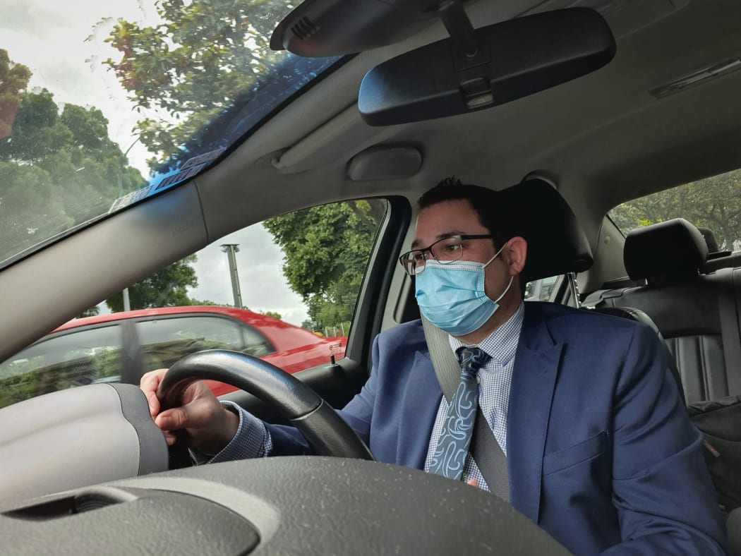 Labour MP Tangi Utikere heads to an appointment in his electorate