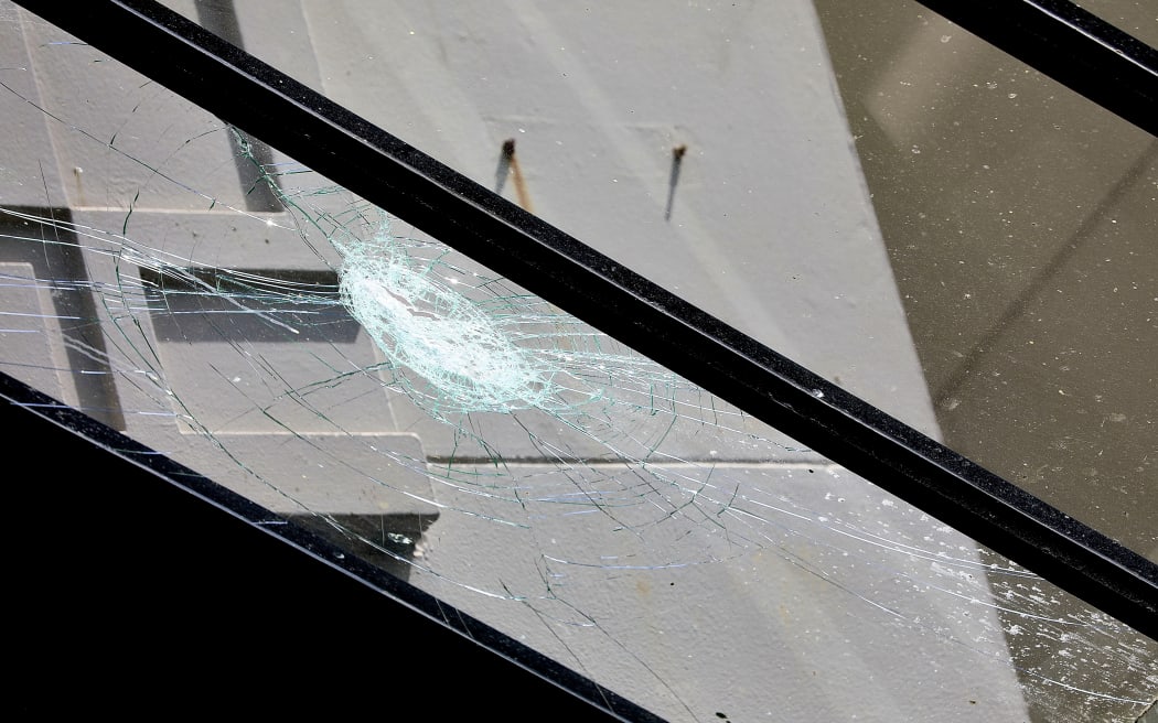 Shattered glass.