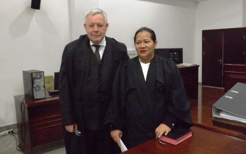 New Zealand prosecutor Paul Dacre (left) and assistant prosecutor Leone Mailo (right).