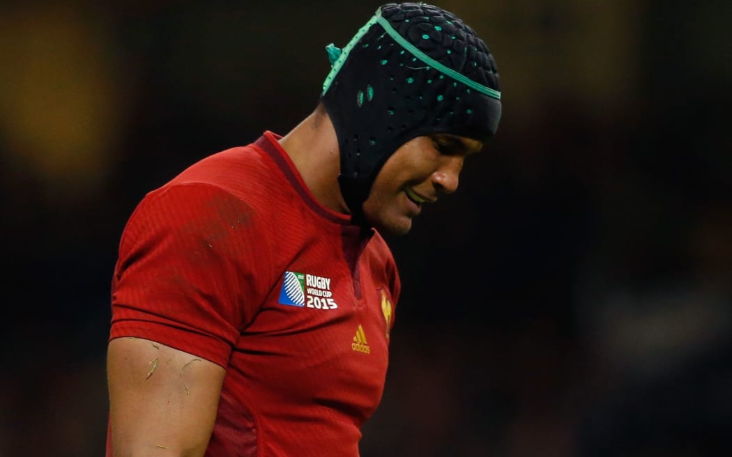 A dejected Thierry Dusautoir during the 2015 Rugby World Cup Quarter Final between New Zealand and France.