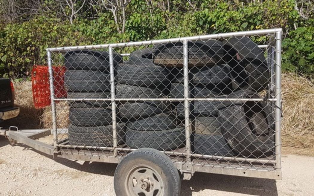 Illegal dumping incident at the entrance of Laolao Beach where a total of 37 used tires were found. 17 February 2025