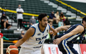 Guam men's basketball captain Tai Wesley in action against Chinese Taipei.