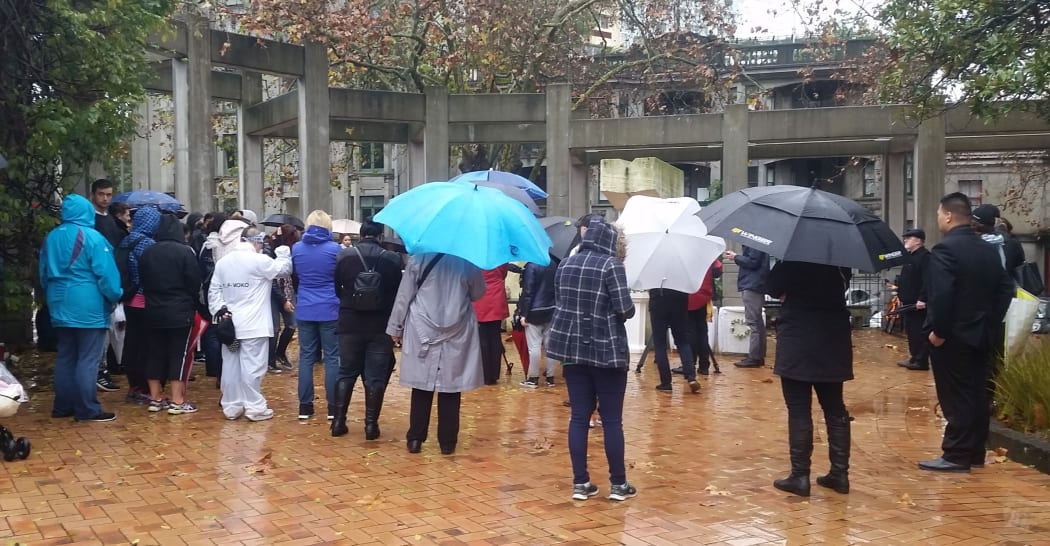 Protestors are gathering outside the High Court in Auckland for the sentencing of the couple responsible for killing of Moko Rangitoheriri.
