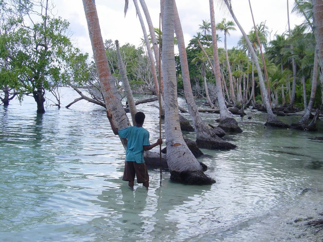 Sea level rise in Kiribati.