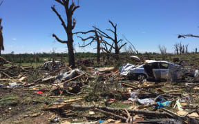 A photo from the National Weather Service Fort Worth shows some of the devastation caused by the tornadoes.