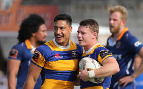 Bay of Plenty celebrate the win. Bay of Plenty v Otago, Mitre10 Rugby Championship Semi Final, Tauranga  2017
