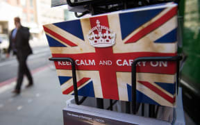 Postcards on display in London ahead of Britain's vote to break away from the EU.