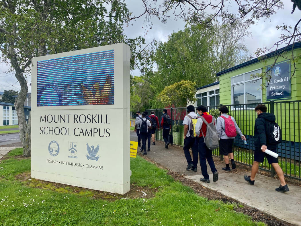 Senior pupils return to Mount Roskill Grammar School after ten weeks in lockdown.