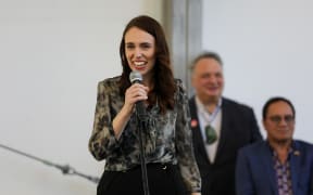 Labour leader Jacinda Ardern speaking to the public at Rāwhiti Domain while campaigning in Christchurch on 24 September, 2020.