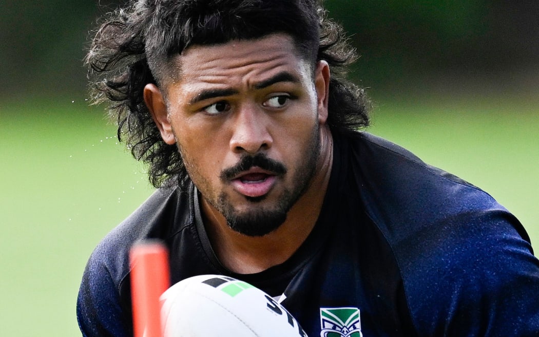 Ali Leiataua at Warriors NRL Rugby League training at Go Media Stadium.
