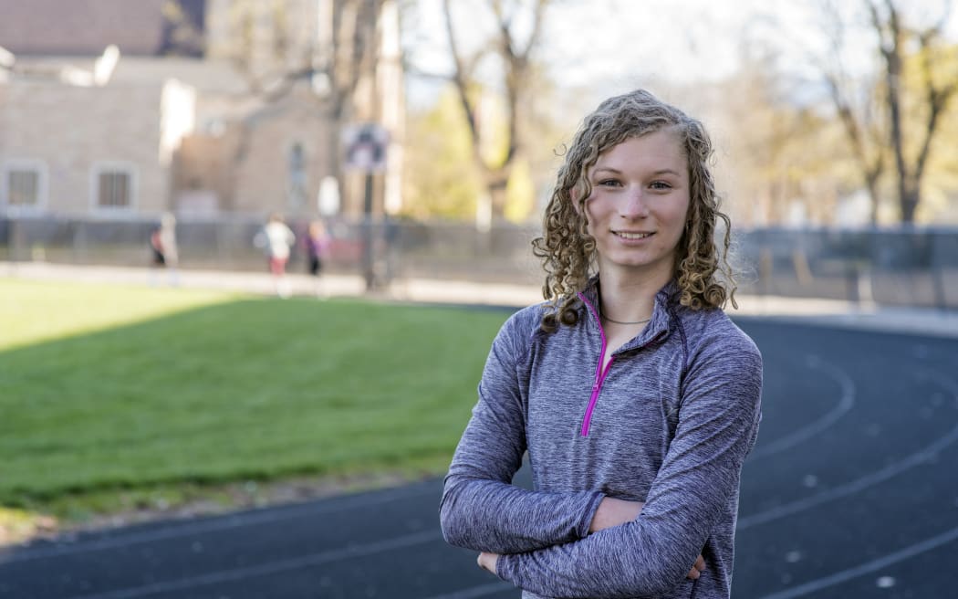 This photo received May 3, 2021 courtesy of the ACLU/Joshua Roper shows trans student athlete Lindsay Hecox. Can transgender sportswomen be banned from women's competitions? A federal court of appeal examines on May 3, 2021 this delicate subject which arouses very political passions in the United States. Two days before this hearing, transgender icon and Olympic athlete Caitlyn Jenner muddied the waters, arguing against the inclusion of athletes who identify as female but born male in female varsity sport. (Photo by Joshua Roper / ACLU / AFP) / RESTRICTED TO EDITORIAL USE - MANDATORY CREDIT "AFP PHOTO /ACLU/JOSHUA ROPER/HANDOUT " - NO MARKETING - NO ADVERTISING CAMPAIGNS - DISTRIBUTED AS A SERVICE TO CLIENTS