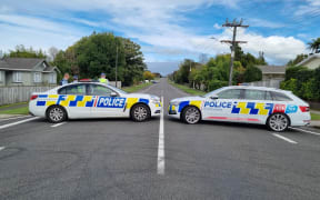 The police cordon on Celia Street, Stratford during an Armed Offenders Squad callout..
