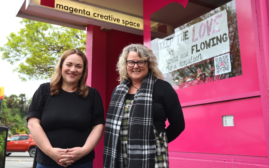 Local MP Rachel Boyack and Magenta's strategic director Maria Anderson are campaigning for extra funds to ensure the art studio can retain its current level of service.