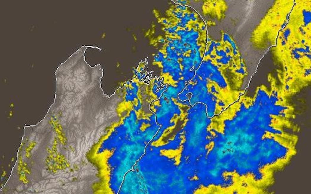 MetService rain radar image at 4.50am