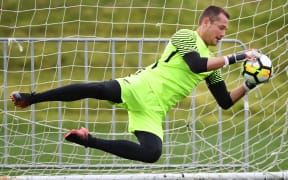 Glen Moss during an All Whites training session.