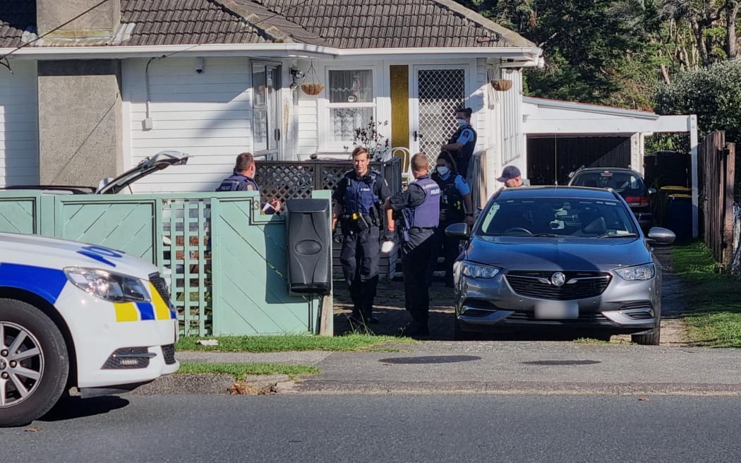 Police outside a Henderson property after an early morning stand-off