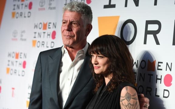 Chef Anthony Bourdain and Italian actress Asia Argento attend the 2018 Women In The World Summit at Lincoln Center in New York City.