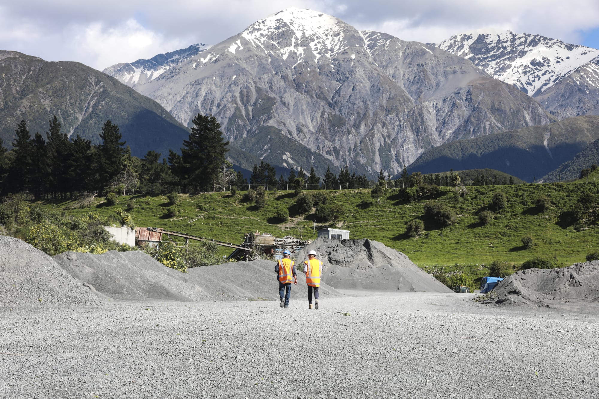 Catherine and Peter Ford, Ford Bros, local earthmovers, contracted to NCTIR in the Kaikoura road and rail rebuild.