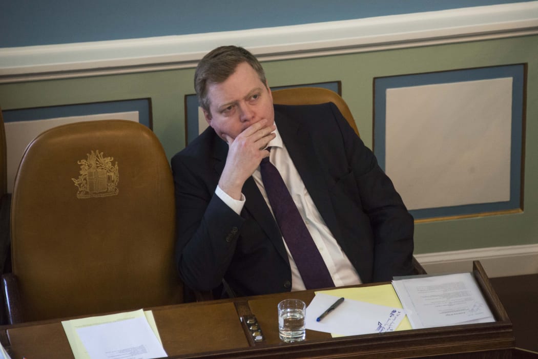 Iceland’s Prime Minister Sigmundur David Gunnlaugsson attends a session of parliament in Reykjavik, Iceland on April 4, 2016.