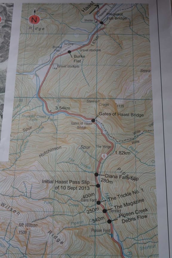 A map of the area provided to the inquest.
