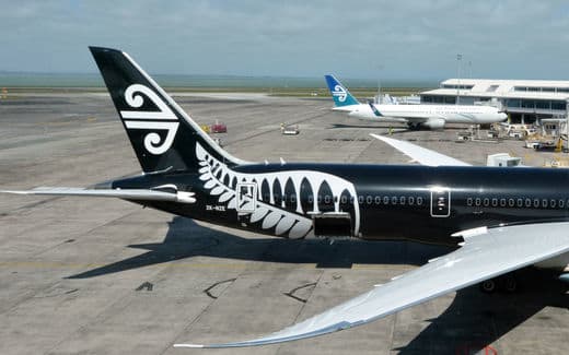 An Air New Zealand plane at Auckland Airport.