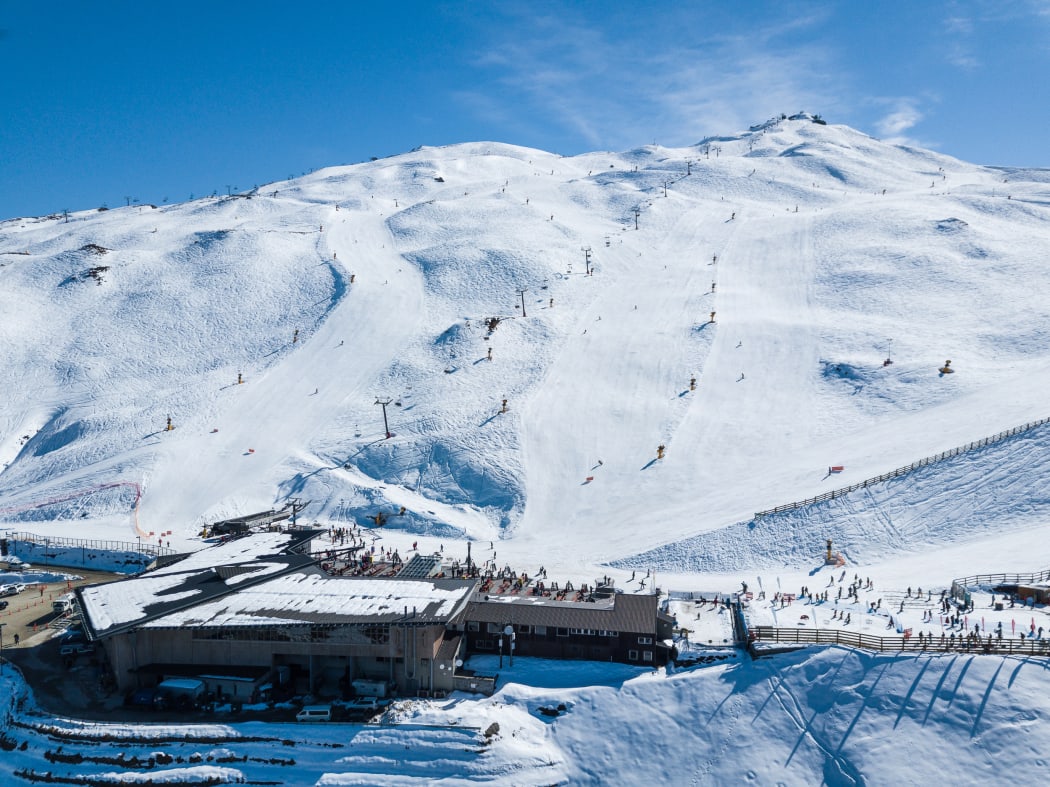 Coronet Peak pictured in snow last weekend prior to more snowfall.