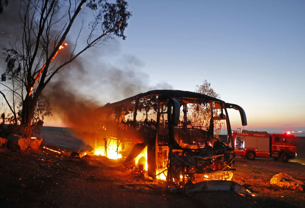 Israel's military said it was carrying out air strikes "throughout the Gaza Strip" on Monday after rocket fire from the Palestinian enclave towards its territory.
