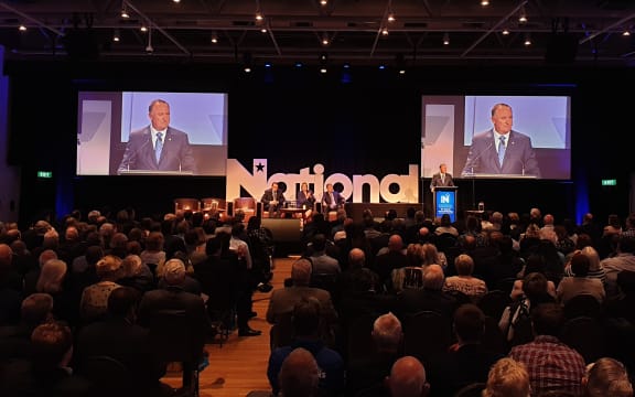 Sir John Key speaks at the national Party AGM.