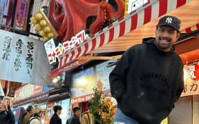 New Zealand rugby player Ardie Savea in Kobe, Japan
