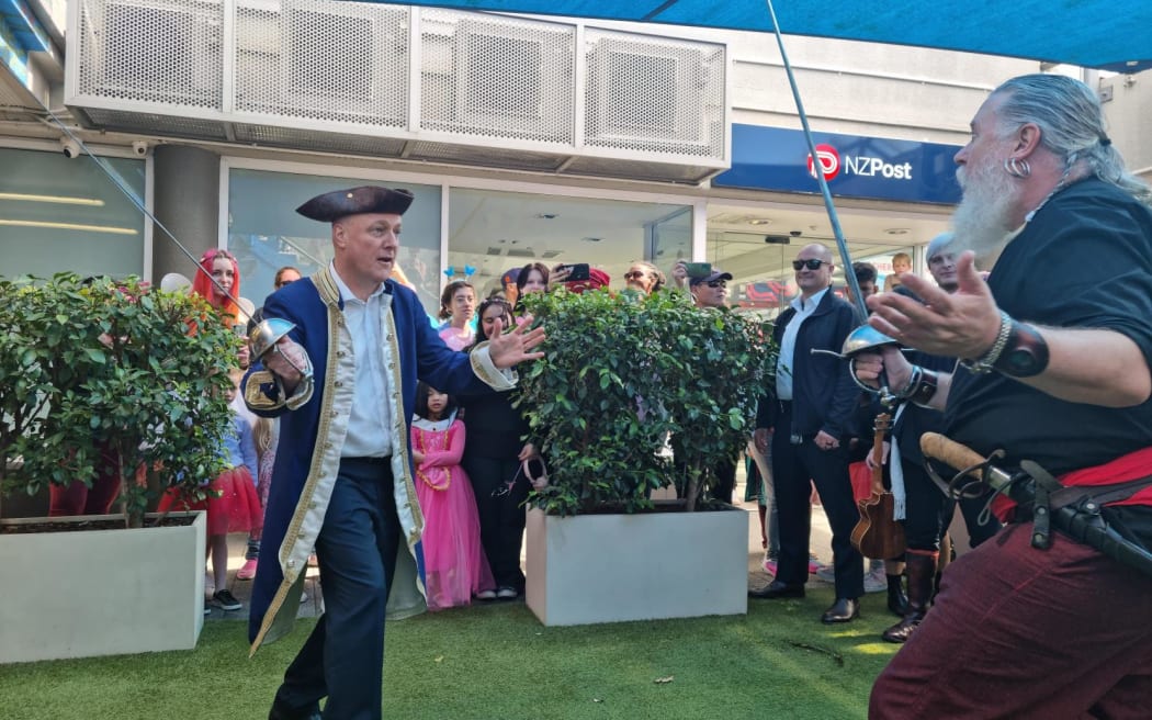 National Party leader Christopher Luxon attends the Ellerslie Fairy Festival and Pirate Party.