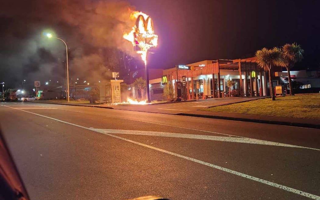 McDonald's on fire - Whangaparāoa