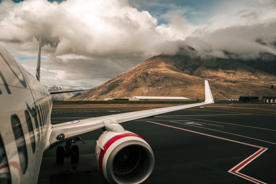 A plane at Queenstown Airport.