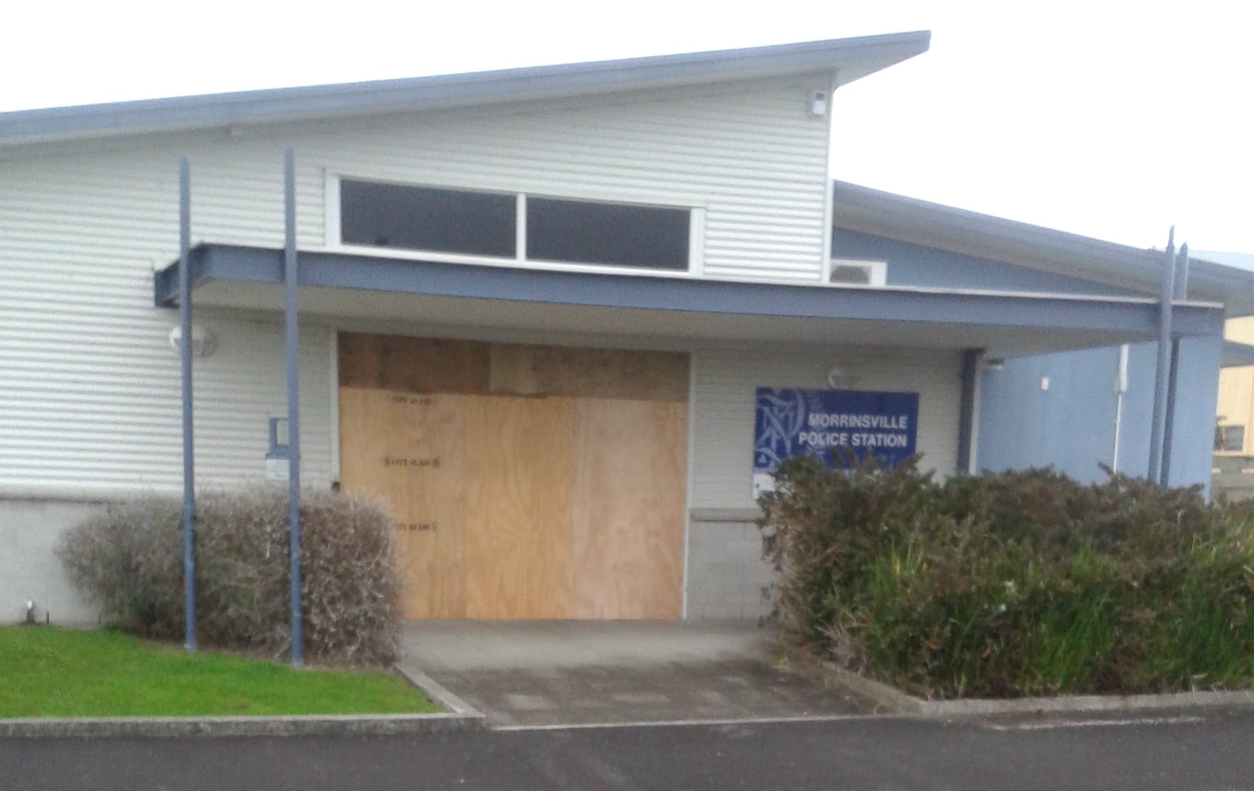 A vehicle has driven into the Morrinsville Police Station overnight