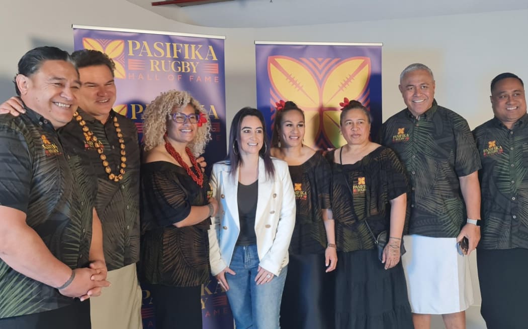 Some of the members of the newly launched Pasifika Rugby Hall of Fame in Auckland. The platform's global presence will be reflected through committees positioned across the globe,  representing the UK, Europe, Japan, and the United States.